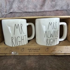 New, Rae Dunn Mug Set, Mr. Right Mrs Always Right